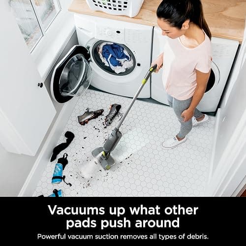 Shark VACMOP Cordless Hard Floor Cleaner, Vacuum and Spray Mop, Powerful Suction, Lightweight, LED Headlights, Includes 4 Disposable Pads, 12oz Multi-Surface Cleaning Solution, Gray, VM252 thumbnail 3