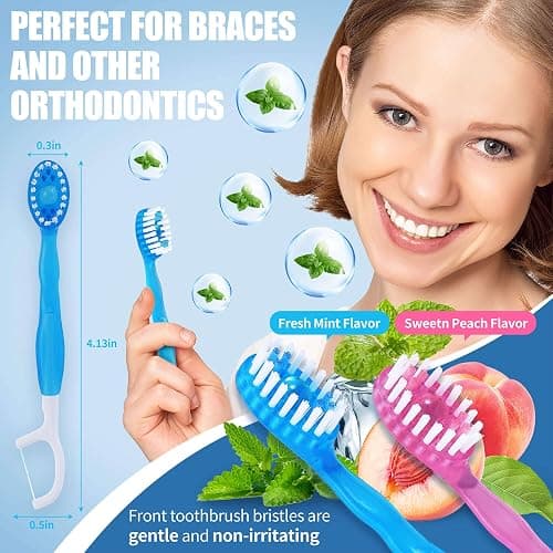 36 Pack Mini Disposable Toothbrushes – 5-in-1 Prepasted Travel Toothbrush with Toothpaste Floss & Pick for Hotel Camping Flight Car Guest Use – 9ct per Portable Case Essentials for Women Men Kids thumbnail 5