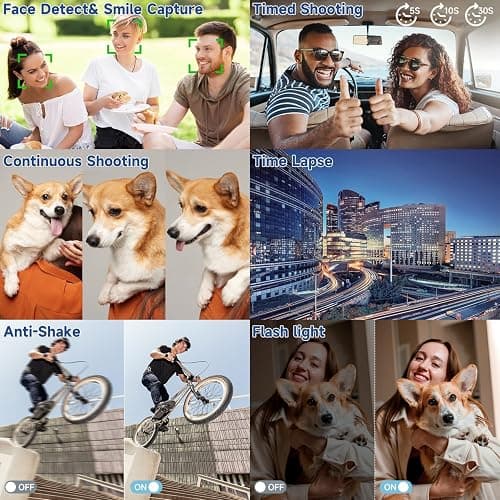 Digital Camera 4K for Photography, 50MP Vlogging Camera for YouTube Video with Flash and 3" 180° Flip Screen, 18X Digital Zoom Compact Travel Cameras with 64GB TF Card for Teens Beginner (Black) thumbnail 4