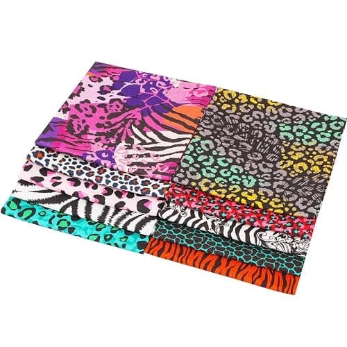 Craftido -25 Options- 100% Cotton Quilting Fabric Bundles 10pcs Fat Quarters 18”x21”-Medium Weight 5.2 oz- Soft Cotton for Quilting, Sewing Project, Patchwork, DIY Crafts – Fancy Animal thumbnail 3