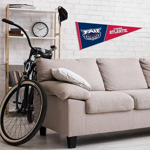Rico Industries NCAA Florida Atlantic Owls Exclusive 12" x 30" Soft Felt Pennant - EZ to Hang - Home Décor (Game Room, Man Cave, Bed Room) thumbnail 4