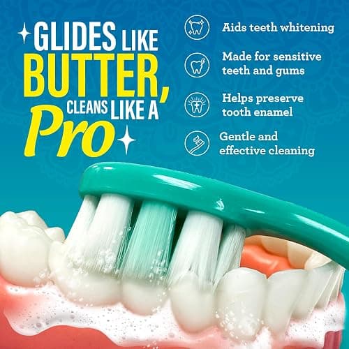 GuruNanda Butter On Gums Toothbrush, ADA Accepted, With 8000+ Ultra Soft Softex Bristles for Sensitive & Receding Gums, Perfect for Whiter Teeth, 6 Ct thumbnail 6