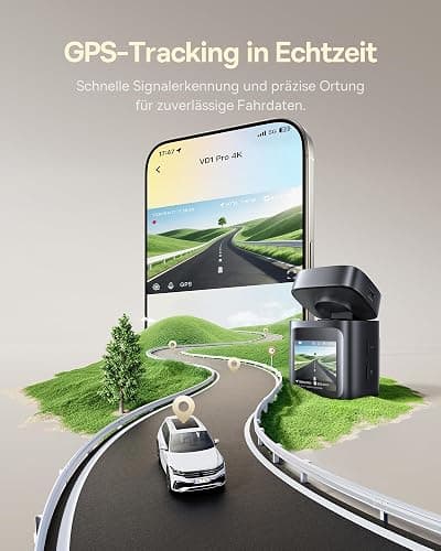 Baseus VD1 Pro Dashcam Auto Vorne Hinten 4K+1080P, Solar-Dashcam mit 14-Tägiger Batterie-Standby-Parkmodus, Dash Camera Auto mit Akku, STARVIS Nachtsicht, 5GHz WLAN, GPS, 32GB Karte thumbnail 6