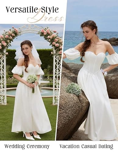 Scarlet Darkness Women Off Shoulder Corset Dress Sweetheart Fishboned Puff Sleeve Renaissance Dress thumbnail 5