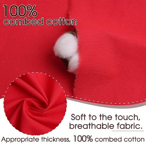Red Cotton Fabric, Natural 100% Cotton Poplin Fabric by The Yard 59 Inches Wide Lining Fabric for Sewing Apparel Cloth Soft Embroidery Quilting, 1 Yard thumbnail 3