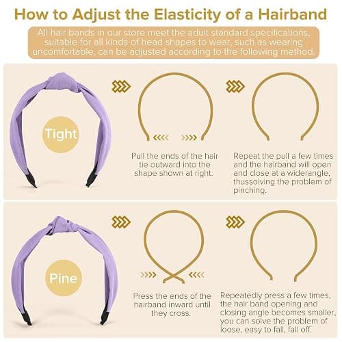 DiyJibb Headbands for Women Girls - 6PCS Stylish Top Knotted Headbands - Knotted Headband for Women - Head Bands Wide Hairband Hair Accessories thumbnail 5