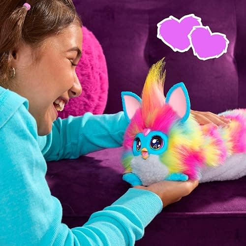 FURBY DJ Interactive Toy, Super Snuggly Rainbow Electronic Plush with Music, Lights, Motion, & Games, Speaks English & Furbish, 32in Long, Ages 6+ thumbnail 9