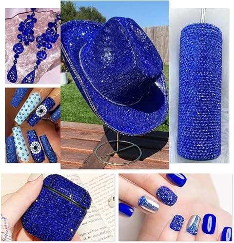 qiipii 28 Types Colorful Blue Jelly Resin Rhinestones 3mm 4mm 5mm 6mm Flatback Stones Gems Diamonds Crystals for Nails Face Eyes Makeup DIY Crafts Tumblers Bottles Bedazzling Crafting Clothes Shoes thumbnail 4