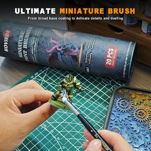 KOVIEDE Miniature Paint Brushes Dry Brush, 20PCS Fine Detail Paint Brush Set for Blending, Dusting, Acrylic Oil Watercolor Painting, Model Painting, Crafts, Paint by Numbers thumbnail 6