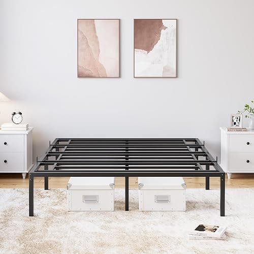 SunnyFurn Queen Bed Frame,14 Inch Queen Size Metal Bed Frames, Heavy Duty Steel Slat, No Box Spring Needed, Mattress Foundation, Easy Assembly, No Noise and No Shaking thumbnail 7