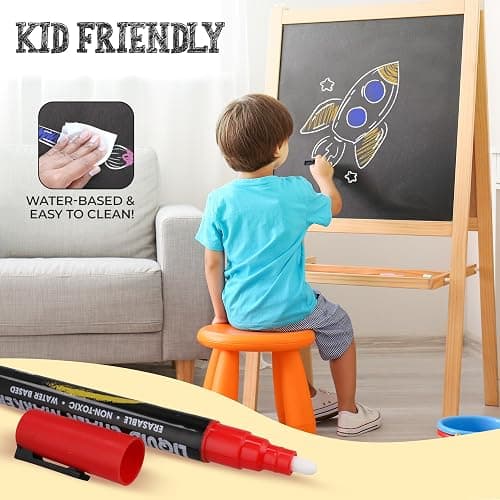 Bandle B. Chalk Markers - 24 Vibrant, Erasable, Non-Toxic, Water-Based, Reversible Tips. For Glass or Chalkboard Markers for Businesses, Restaurants, Liquid Drawing Chalk (Vibrant 6mm) thumbnail 6