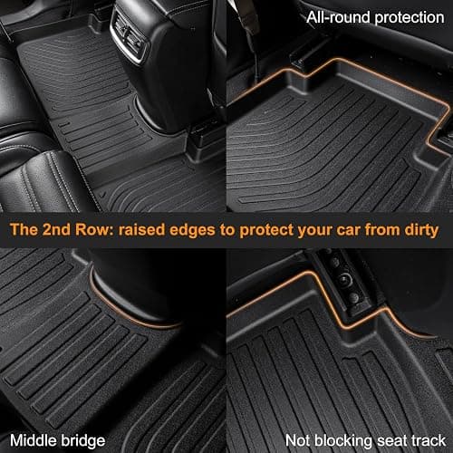 Binmotor-Floor Mats for Ford Focus 2012-2018 (S, SE, ST, SEL, Titanium), 1st & 2nd Row, TPE All Weather Car Mats Liners for Ford Focus Accessories thumbnail 6