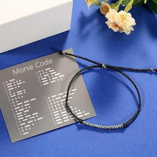 ASELFAD Morse Code Bracelets for Women, Funny Birthday Gifts, Best Friend Friendship Gifts thumbnail 2