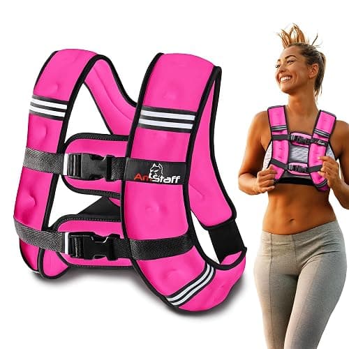 Amstaff Fitness Weighted Vest - Weight Vest for Running, Strength Training & Muscle Building, Features Reflective Stripe for Safe Outdoor Workouts (Available in 6lbs to 30lbs) - Image 1