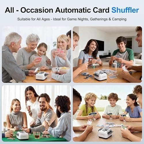 HUAYAGHFHD Automatic Card Shuffler|1-2 Deck Electric Card Shuffle Machine|Portable Rechargeable (2000mah)|for Poker, Uno, Blackjack, Skip-Bo, Phase 10 More Playing Shuffler for Home Game,Travel thumbnail 6