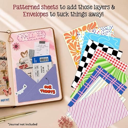 My Artsy Stash – Scrapbooking Kit, Journaling Kit & Junk Journal Supplies | For Teens, Tweens & Adults, 600+ Stickers & Cutouts, Patterned Paper, DIY Diary Decorating, Aesthetic Craft Gift Ages 10+ thumbnail 8