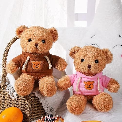 Aoriher 2 Pieces Christmas Stuffed Bears Animal Plush Gifts Prom 11.8 Inch Soft Bear Clothes Bear Plush for Newlyweds Mom Grandma Women Baby Shower Party Favor thumbnail 5