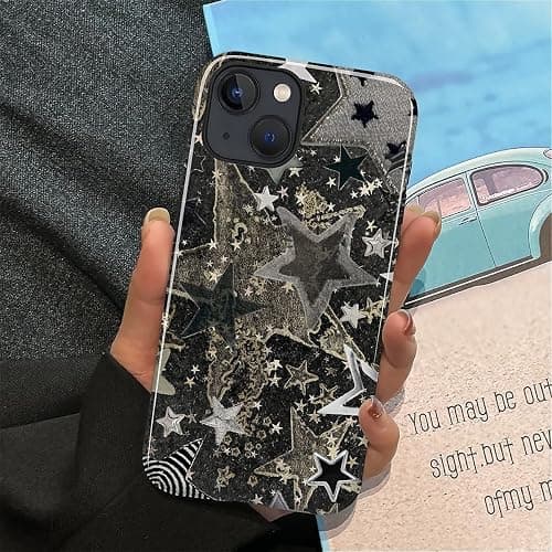 DAIZAG Case for iPhone 14 iPhone 13, Stars Vintage Retor Collage Night Full-Body Design Hybrid Dual Protection Soft TPU + Hard PC Shockproof Scratch-Resistant Protective Cover Phone Case for Men Women thumbnail 7