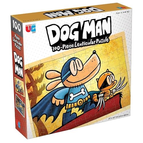 University Games, Dog Man Adventures Lenticular 100 Piece Puzzle - Image 1