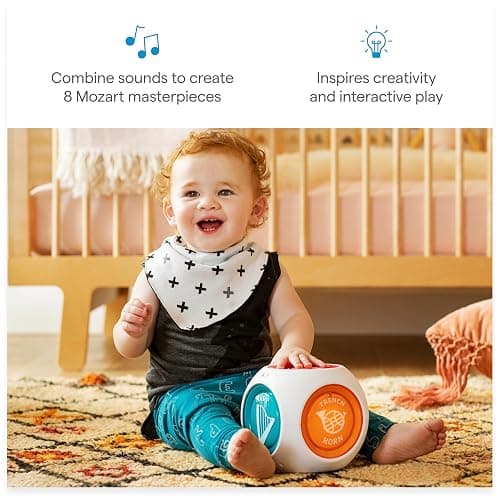 Munchkin Mozart Magic Cube Music Toy for Baby and Toddler - Includes 5 Instrument Sounds, 8 Mozart Songs and Lights thumbnail 4