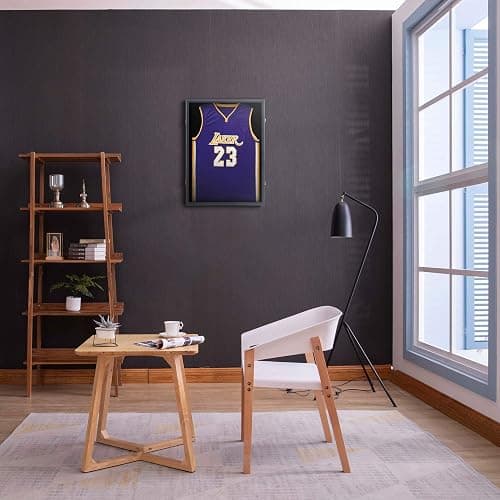 Jersey Display Frame Case, Large Lockable Shadow Box Sports Jersey Frame with 98% UV Protection Acrylic and Hanger for Baseball Basketball Football Shirt thumbnail 3