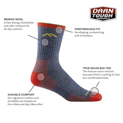 Darn Tough Hiker Midweight Micro Crew Sock with Cushion, Mens Socks for Hiking and Camping, Boot Socks thumbnail 3