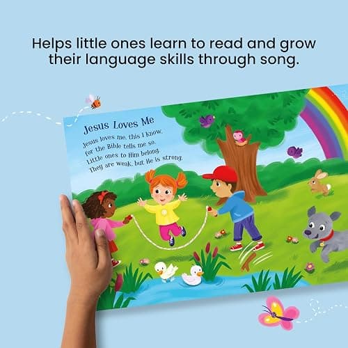 Jesus Loves Me & Other Bible Songs - Christian Sound Book for Toddlers | Interactive Board Book w/ 6 Songs & Lyrics | Faith-Based Learning thumbnail 6