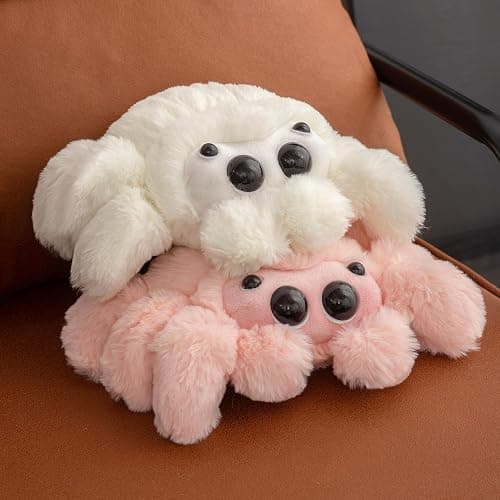 Jorkei Cute Spider Plush Toy - Soft Halloween Stuffed Animal, Valentine's Gift, Birthday Present for Kids & Adults (Pink) thumbnail 2