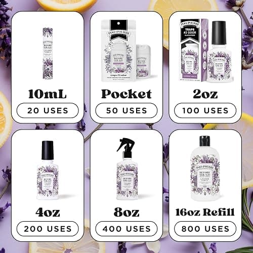 Poo-Pourri Before-You-Go Pocket Toilet Spray, Travel Essentials, Lavender Vanilla, 1 Fl Oz, Up to 50 Uses, On-The-Go Bathroom Odor Deodorizer with Essential Oils, TSA Approved Size thumbnail 9