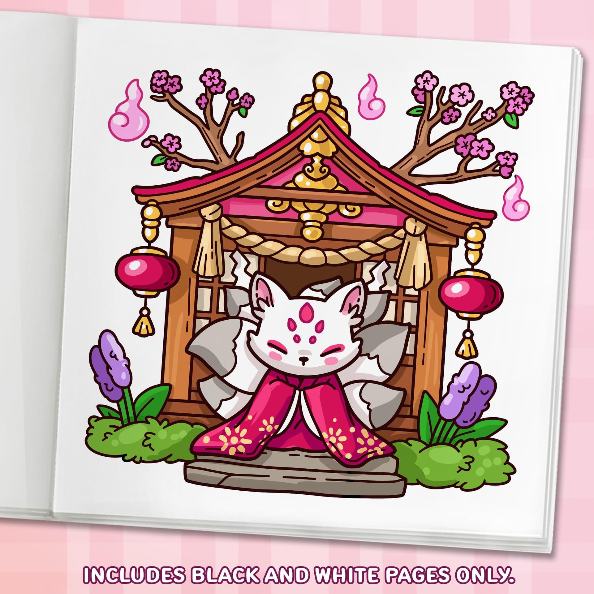 Cozy Japan: Cute Coloring Book for Adults and Teens with Charming Characters and Delightful Japanese Scenes for Relaxation thumbnail 5