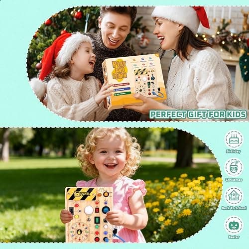 Grarain Busy Board for Toddlers - Montessori Educational Toy for 1-3 Year Old Boys & Girls | Travel-Friendly Sensory Learning Activity | Ideal for Kids with Autism(Clocks Busy Board) thumbnail 6