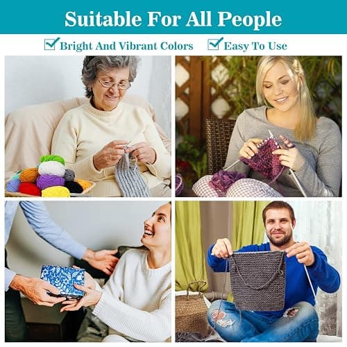 MAQIHAN 15x20g Acrylic Yarn for Crocheting - Soft Knitting Yarn for Crafts | Multicolor Bulk Yarn Skeins for Handicraft, Ideal for Crochet & Knitting Beginners, Adults, Handmade Crafts Essentials thumbnail 3