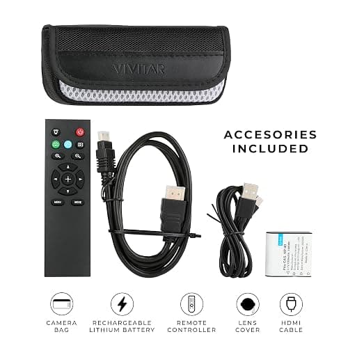 Vivitar 4K Video Camera, Wi-Fi Ultra HD Camcorder with 18x Digital Zoom, 3” IPS Touchscreen Video Recorder with Night Vision, Vlogging Camera with 3.5mm Microphone Jack, Rechargeable, SD Card Slot thumbnail 2