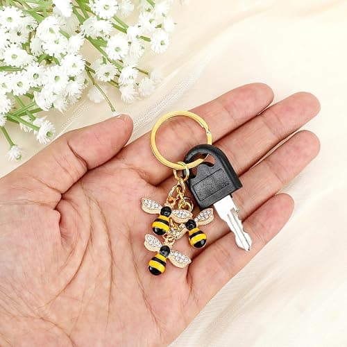 Xthrotsenk Bee Keychain Women Keychain Charms Honey Bee Keyrings Accessory Queen Cute Bee Gifts Key Chain Decor for Wallet Purse Handbags Backpack Accessories thumbnail 7
