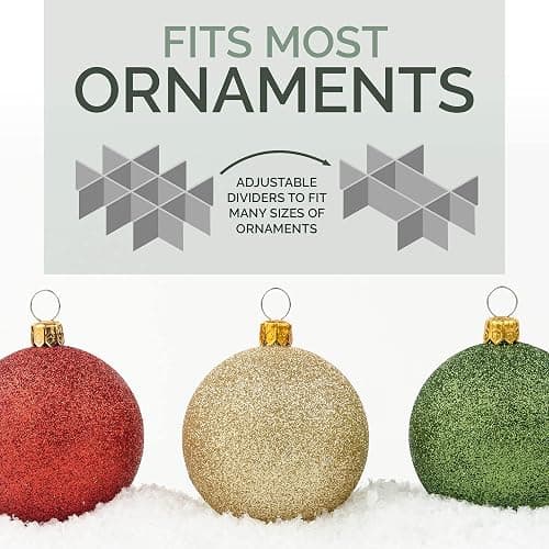 HOLDN’ STORAGE Christmas Ornament Storage Box with Dividers, Holds 72 Ornaments (3 Inch), Large Ball Storage Container with 3 Removable Trays, Durable and Portable - Red thumbnail 6