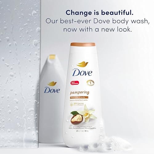 Dove Body Wash 4 Count Pampering Shea Butter & Vanilla for Renewed, Healthy-Looking Skin Gentle Skin Cleanser with 24hr Renewing MicroMoisture 20 oz thumbnail 3
