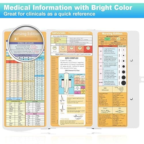 Cooperwin Clipboards Nursing Clipboard Trifold Foldable, 3 Layers Aluminum Nurse Clipboards with Nursing Edition Cheat Sheets Folding Pocket Size for Students, Nurses and Doctors (Light G) thumbnail 5