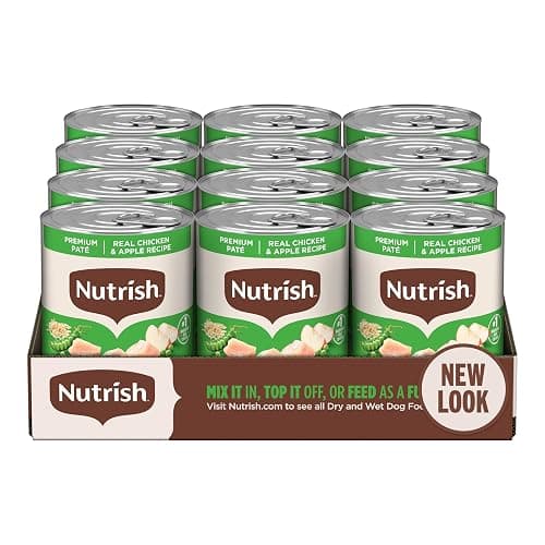 Nutrish Premium Paté Wet Dog Food, Real Chicken & Apple Recipe Whole Health Blend, 13 oz. Can, 12 Count (Rachael Ray) - Image 1