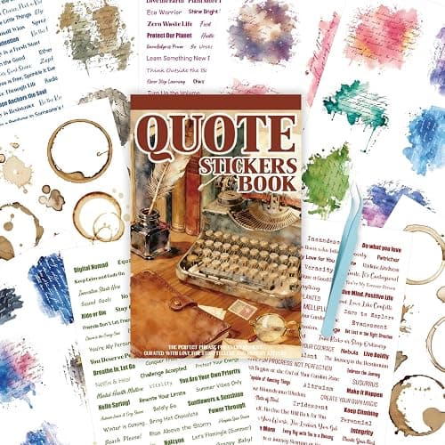 ZHIJIANHZ Transparent PET Quote Stickers, 48 Sheets 1100+ Pcs Scrapbook Supplies, Word Stickers for Journaling, Vision Board, Card Making, Junk Journal thumbnail 5