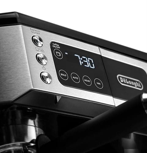 De'Longhi All-in-One Combination Coffee Maker & Espresso Machine + Advanced Adjustable Milk Frother for Cappuccino & Latte + Glass Coffee Pot 10-Cup, COM532M black thumbnail 4