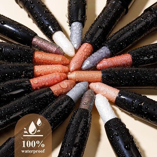 Color Mirror Cream Waterproof Hypoallergenic Eyeshadow Stick, long wear Metallic Glitter Matte Eye Shadow Pencil With Makeup Brush, Eye Brightener, 49 Azalea Metallic thumbnail 3