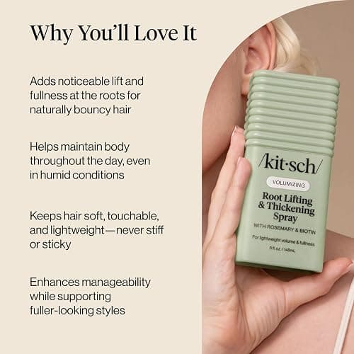 Kitsch Root Lifting Spray for Fine Hair - Thickening Hair Spray With Rosemary and Biotin | Lightweight Volumizing Spray for Instant Lift and Fullness | Adds Volume, Natural Hold - 5oz thumbnail 7