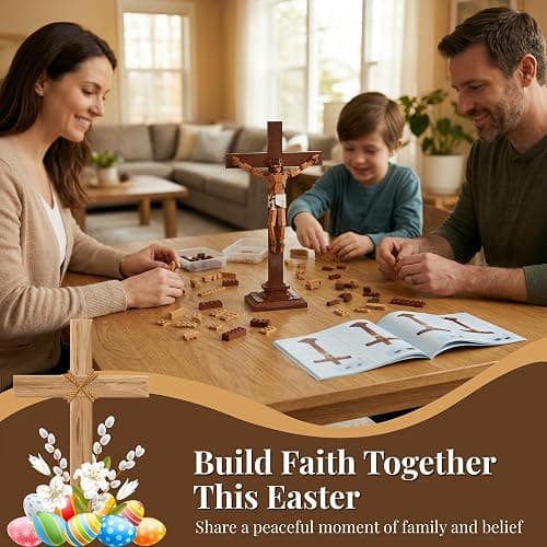 TLOEP Jesus Crucifix Building Set, Christian Cross Display Model (588 Pieces), Faith-Based Religious Decor Statue for Home & Office, Christian Gift for Easter, Lent & Confirmation thumbnail 6