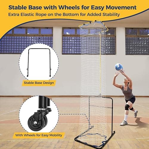 Wiseek Volleyball Setter Training Equipment 8 Adjustable Heights,Sturdy and Durable 130inch Volleyball Setter Training Net 6 Adjustable Angles for Indoor and Outdoor Training thumbnail 2