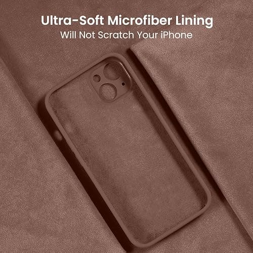 FireNova Designed for iPhone 14 Case, Silicone Upgraded [Camera Protection] Phone Case, Soft Anti-Scratch Microfiber Lining Inside, 6.1 inch, Light Brown thumbnail 5