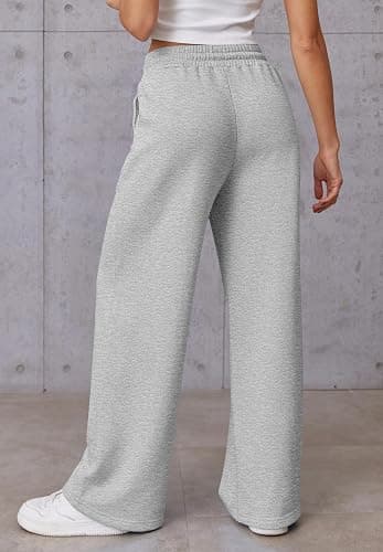 ATHMILE Womens Wide Leg Sweatpants High Waisted Baggy Pants Fashion Teen Girl Drawstring Athletic Joggers thumbnail 3