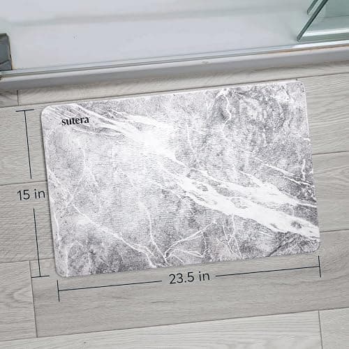 SUTERA - Stone Bath Mat, Diatomaceous Earth Shower Mat, Non-Slip Super Absorbent Quick Drying Bathroom Floor Mat, Natural, Easy to Clean (23.5 x 15 Granite) thumbnail 2