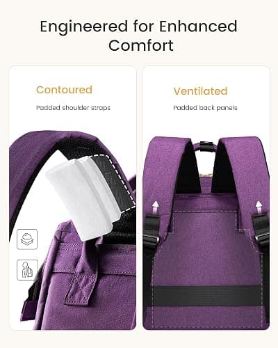 LOVEVOOK Laptop Backpack for Women with Giant Tumbler Holder Pocket,15.6 inch Waterproof Travel Backpack Purse Computer Laptop Bag,Professional Work College Nurse Teacher Backpack Daypack,Grayish Blue thumbnail 6