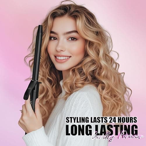 Farery Long Barrel Curling Iron 3/4 Inch, Extra Long Curling Iron for Tight Curls, Ceramic Curling Wand Infused Argan Oil & Keratin, Long Lasting, 11 Adjustable Temp, Include Clips & Silicone Pad thumbnail 2