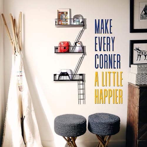 KOTIJOKI Fire Escape Wall Shelf - New York Decorative Floating Shelf - Wall Art Ladder Shelf - Black Metal Trinket Shelves for Bedroom, Home, Office, Storage and Display (3-Tier) thumbnail 4